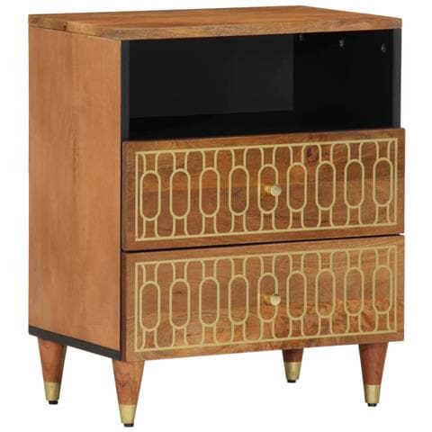Comodino 50x33x62 Cm In Legno Massello Di Mango - Foto 1