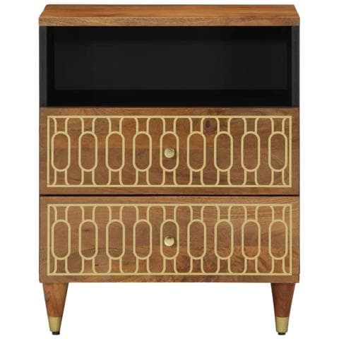 Comodino 50x33x62 Cm In Legno Massello Di Mango - Foto 2