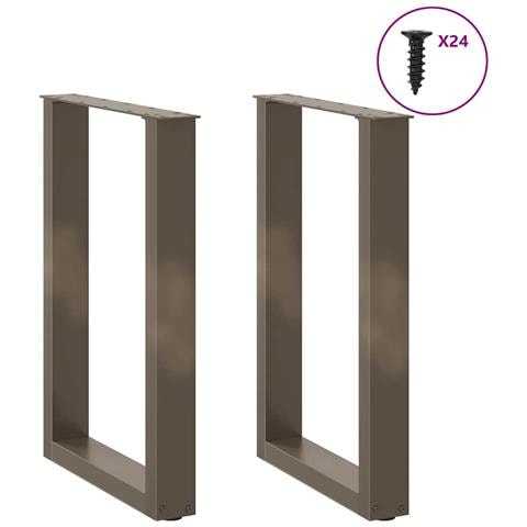 Gambe Tavolo Pranzo A U 2 Pz 50x(72-73) Cm Acciaio - Foto 3