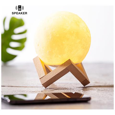 Luci Led Degli Altoparlanti. 2 Posizioni Luminose. Intensità Della Luce Regolabile. Connessione Bluetooth. Potenza Sonora 3w. Batteria 1200 Mah 12x15x12 Cm. Colore Bianco - Foto 5