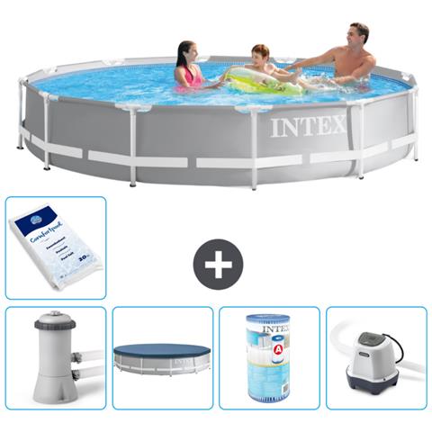 Piscina Fuori Terra - In Giro - 366x76 Cm - Grigio - Include Accessori Coordinati A2091 - Foto 1