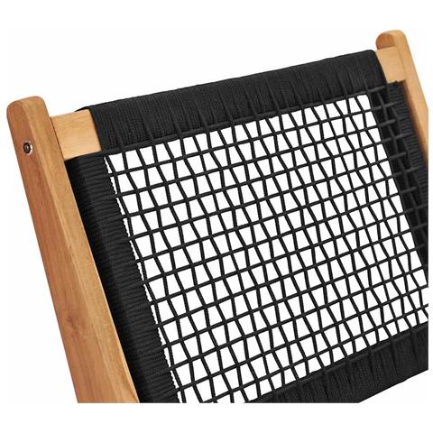 Lusso Casadino -  Sedia A Sdraio Con Poggiapiedi In Legno Massello Di Teak E Corda - Foto 8