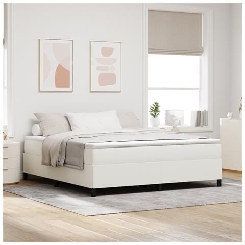 Letto a molle Crema 180 x 200 cm Tessuto in Cords - Foto 2
