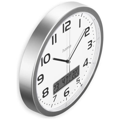 00185878 orologio da parete e da tavolo Orologio analogico Rotondo Argento, Bianco - Foto 2