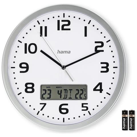 00185878 orologio da parete e da tavolo Orologio analogico Rotondo Argento, Bianco - Foto 4