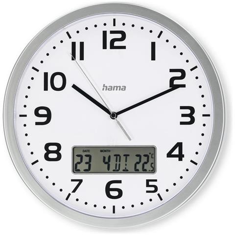 00185878 orologio da parete e da tavolo Orologio analogico Rotondo Argento, Bianco - Foto 1