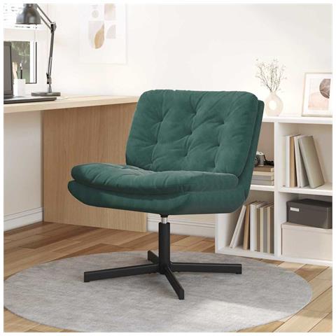 Poltrona Relax con Base Girevole Verde scuro 63 x 75 x 76 cm - Foto 2