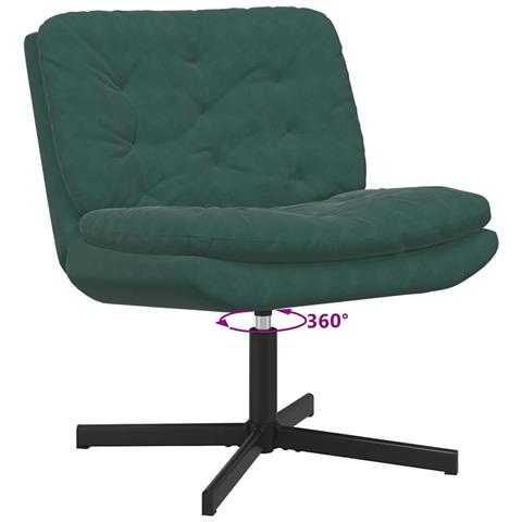 Poltrona Relax con Base Girevole Verde scuro 63 x 75 x 76 cm - Foto 9