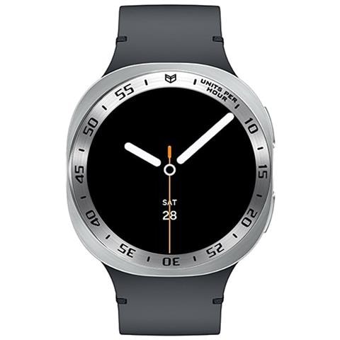 Anello Della Ghiera In Acciaio Inossidabile Compatibile Con Samsung Galaxy Watch8 Classic 46mm - Migliora Il Tuo Stile Silver + Black - Foto 2