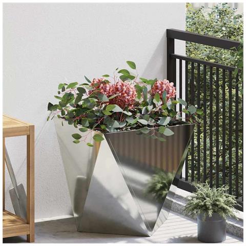 Fioriera Argento 50 x 50 x 50 cm Acciaio zincato - Foto 2