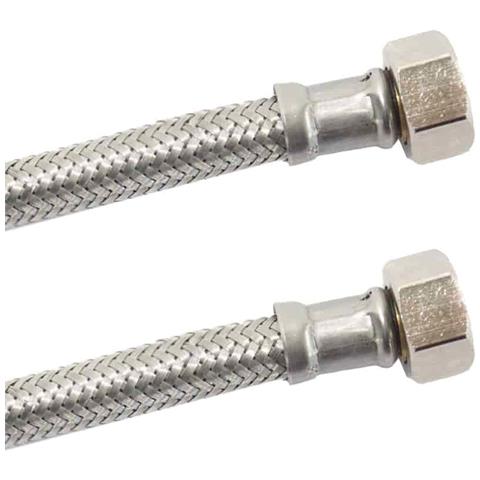 Tubo Flessibile In Acciaio Inox Per Acqua Potabile  3/8  X 3/8   1000mm  Certificato Dvgw - Foto 1