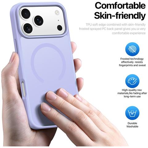 Cover per iPhone 17 Pro Max - TPU+PC, Viola, MagSafe - Foto 4