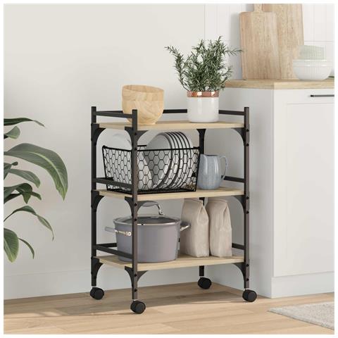 Carrello da Cucina Rovere Sonoma 50 x 35 x 75,5 cm - Foto 2