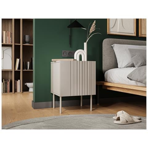Comodino 2 pezzi ISLA 44,5x40x59 cashmere opaco - Foto 4