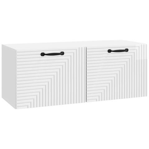 Mobile Porta TV da Muro Bianco Lucido 78,5 x 31 x 30 cm - Foto 1