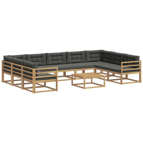 Set di divani da esterno con cuscino 10 pcs Bianco e Antracite - Foto 1