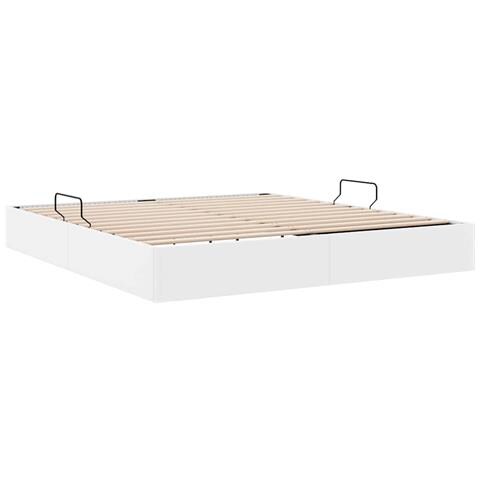 Letto con Contenitore Bianco Puro 183 x 213 cm Similpelle - Foto 9
