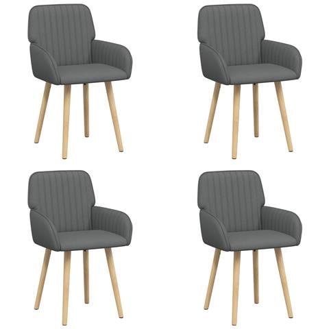 Sedie da pranzo 4 pcs Tessuto Grigio Scuro 56,5 x 50 x 87,5 cm - Foto 1