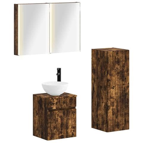 Set di mobili per il bagno 4 pcs Rovere Fumo - Foto 1