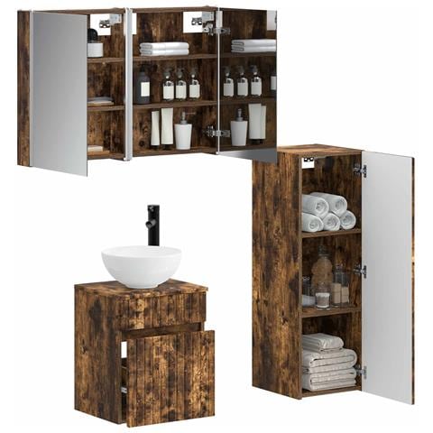 Set di mobili per il bagno 4 pcs Rovere Fumo - Foto 2