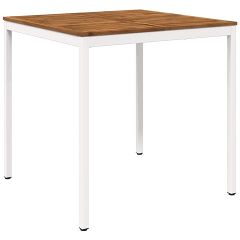 Tavolo Bar da Giardino Naturale e Bianco 110 x 108,5 x 105 cm - Foto 1