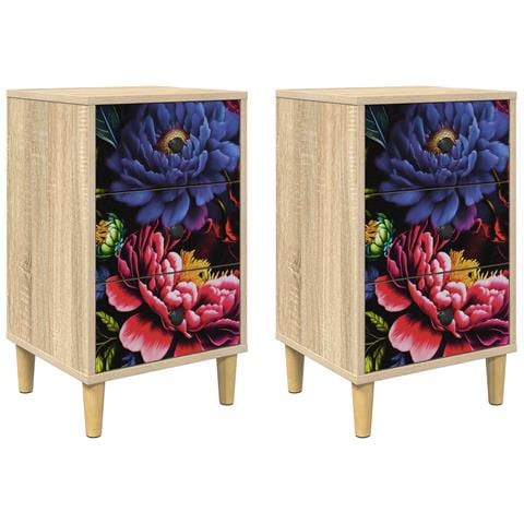 Armadio da Notte KIEL 2 pz Rovere Sonoma 36 x 33 x 60 cm - Foto 1