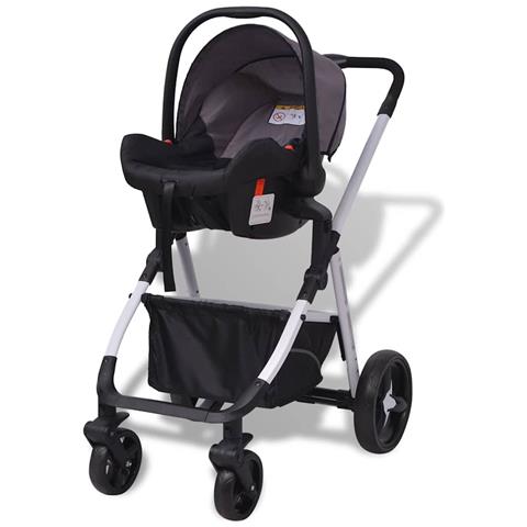 Passeggino 3 in 1 in Alluminio Colore Grigio E Nero - Foto 2