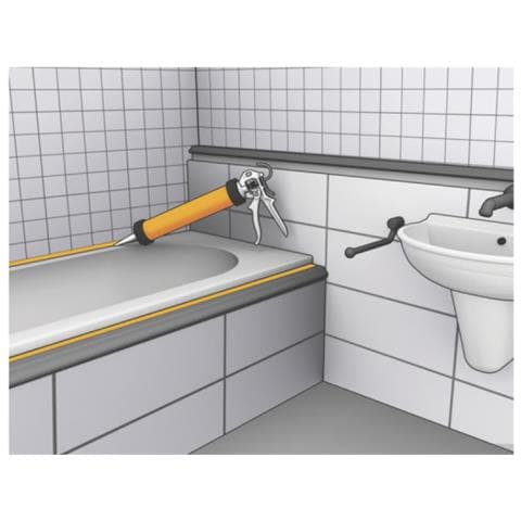 Mastice Siliconico Siliconico Antimuffa seal 108 Sanitaire - Trasparente - 300ml - Foto 4