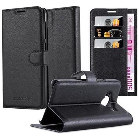 Custodia Compatibile Con Htc One Me In Nero Carbone - Coperchio Protettiva Con Chiusura Magnetica, Funzione Stand E Tasca Per Le Carte - Foto 1