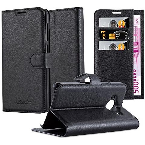 Custodia Compatibile Con Htc One Me In Nero Carbone - Coperchio Protettiva Con Chiusura Magnetica, Funzione Stand E Tasca Per Le Carte - Foto 8