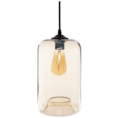 Lampada A Sospensione In Vetro - Ø 18 X H 30 Cm - Ambra - Foto 1