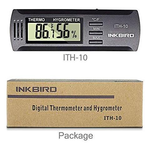 Ith-10 Digital Igrometro Tester Di Umidit Di Temperatura Umidit Monitor Termometro Del Sigaro Igrometro Calibro Idrometri Di Humidor Chitarra Wine Room Celler Interni Home Office - Foto 4