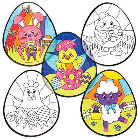 Color-in Di Pasqua Decorazione Per Finestra (confezione Da 12) Artigianato Di Pasqua Per I Bambini Per Decorare E Display Aw144 - Foto 1
