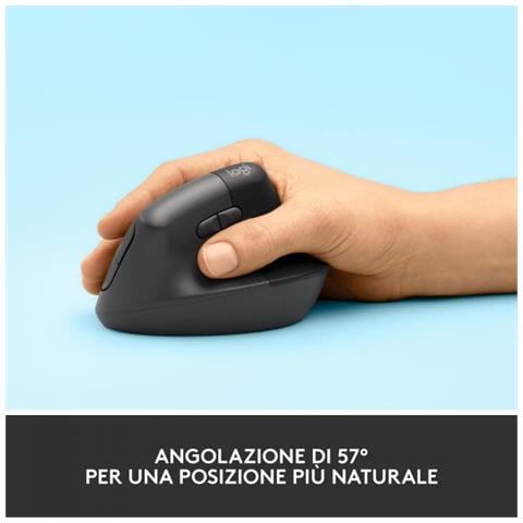 Mouse Verticale Lift Ergonomic Ottico 4 Tasti 4000 DPI Colore Grafite - Foto 8