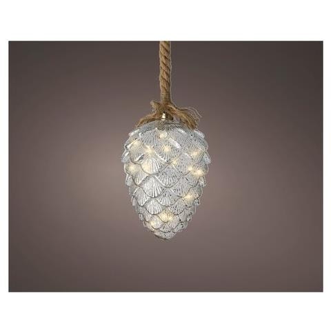 Decoro Kaemingk 485685 Lumineo Pendente Pigna Silver Classic - Foto 1