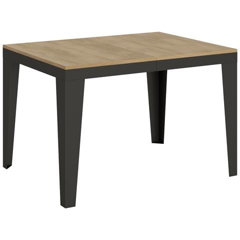 Tavolo Allungabile 90x120/380 Cm Flame Evolution Telaio Antracite - Quercia Natura - Foto 6
