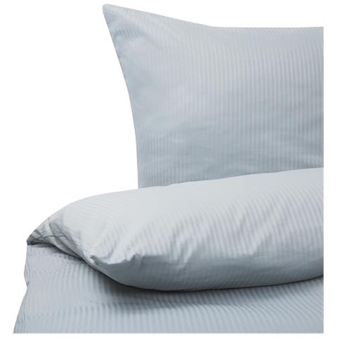 Set Copripiumino In Cotone Satinato Grigio Chiaro 155 X 200 Cm Avondale - Foto 8