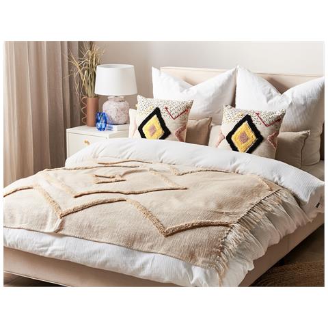 Coperta Jaunpur Cotone 130 X 180 Cm Beige - Foto 1