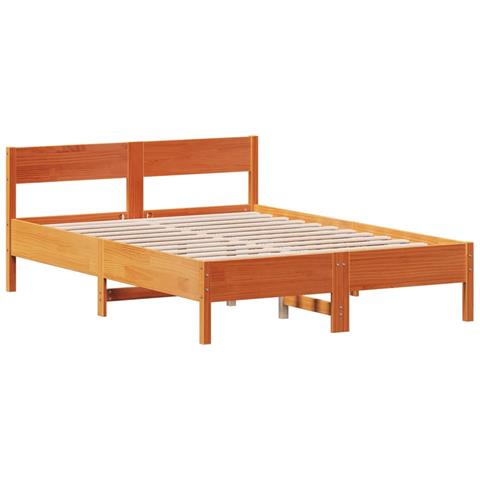 Giroletto Con Testiera Marrone Cera 120x190 Cm Massello Pino - Foto 2