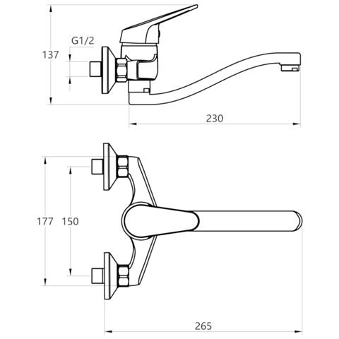 Miscelatore A Muro Milano Plus In Ottone Lavello Cucina Con Erogazione Orientabile - Foto 1