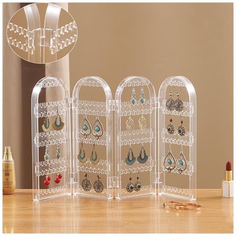 Appendiabiti Pieghevole Per Collana Con Display Per Orecchini In Acrilico Transparent M - Foto 3