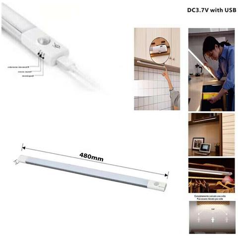 Barra A Led Cucina Luce Fredda Sensore Movimento Sotto Pensile Ricaricabile 48cm - Foto 2
