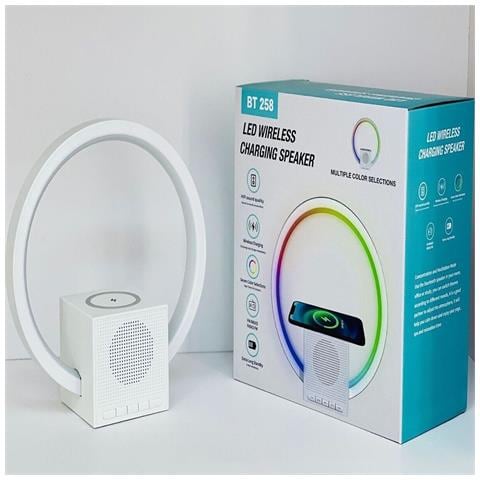 Cassa Speaker Ricaricabile Lampada Led Rgb Ricarica Wireless Bluetooth Radio 258 - Foto 2