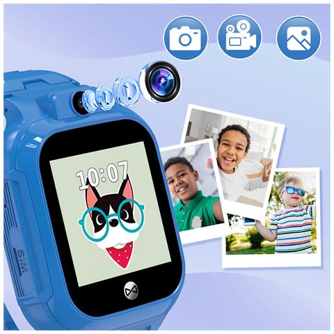 Smartwatch Wi-fi Per Bambini Con Slot Scheda Sim Videochiamate E Gps, Blu - Foto 2