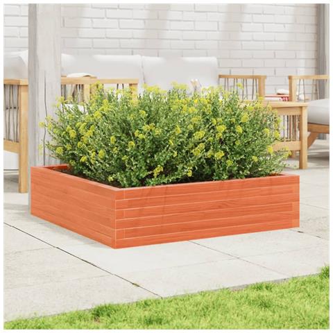 Fioriera Giardino Marrone Cera 90x90x23 cm Legno Massello Pino - Foto 2