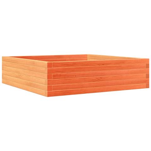 Fioriera Giardino Marrone Cera 90x90x23 cm Legno Massello Pino - Foto 1