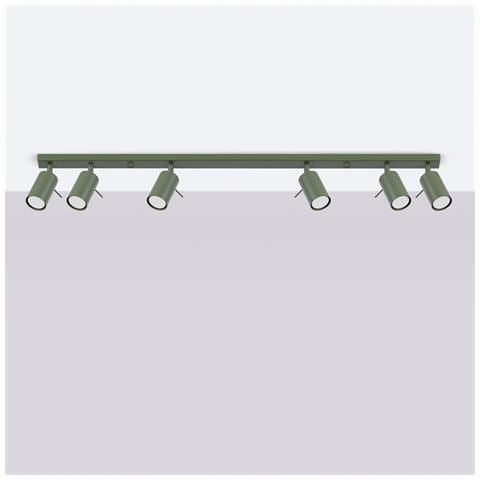 Lampada Da Soffitto Ring 6l Verde Oliva Sl. 1505 - Moderno Lampada Da Soffitto Verde Oliva 17x117x6 Cm - Foto 2