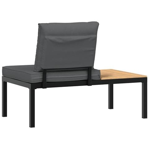 Panca da Giardino con Cuscini Nera in Alluminio - Foto 2