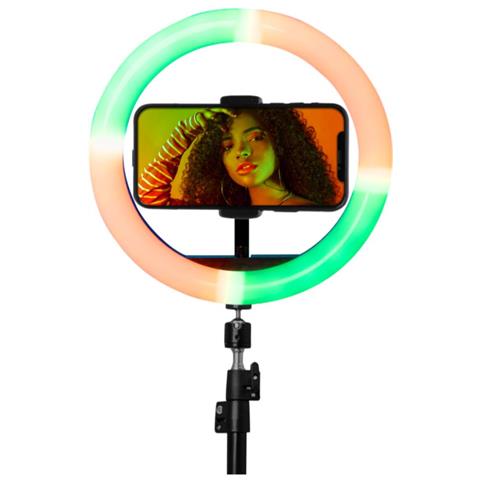 Kit Influence Xl Anello Luminoso 26cm Con Treppiede 1,6m, Bianco - Foto 2