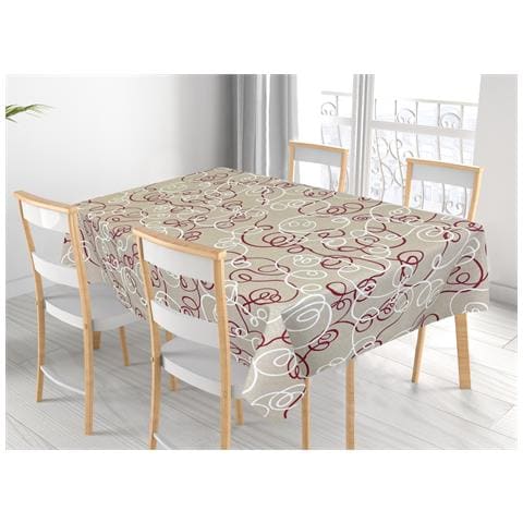 Tovaglia Per Salotto Cucina In Miros Misto Cotone Made In Italy Penelope Rp 140x300 Bordeaux - Foto 1